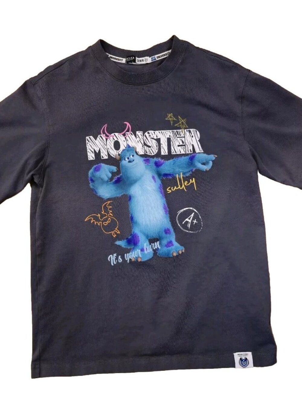 Disney Pixar Monsters University T-Shirt Mike Sulley Cotton Unisex XS